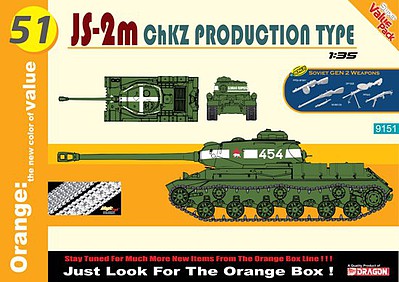 Cyber JS-2m ChZK Production Type (Orange) Plastic Model Military Vehicle Kit 1/35 Scale #9151