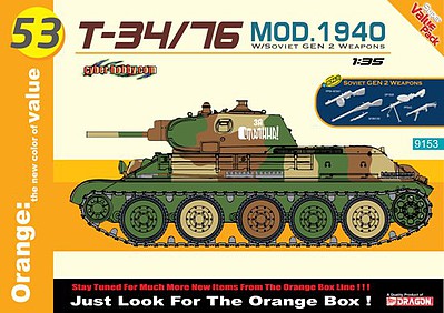 Cyber T-34/76 Mod.1940 with Soviet Gen 2 Weapons Plastic Model Military Vehicle Kit 1/35 #9153