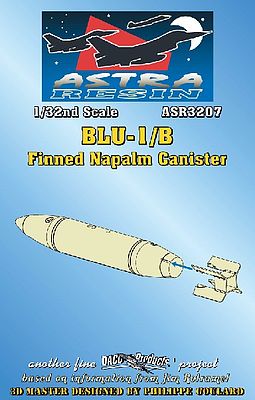 Daco Publications BLU1/B Finned Napalm Canister (Resin Armament) -- Plastic Model Weapon Kit -- 1/32 Scale -- #3207