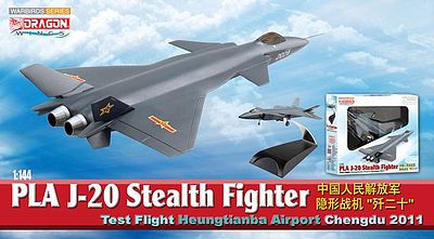 DGW PLA J-20 Stealth Fighter Diecast Model Airplane 1/144 Scale #51030