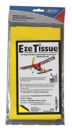 Deluxe-Materials EZE Tissue Yellow 5 per pack Plastic Model Aircraft Accessory Kit #bd70