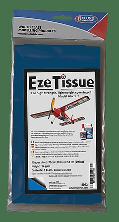 Deluxe-Materials EZE Tissue Blue 5 per pack Plastic Model Aircraft Accessory Kit #bd72