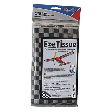Deluxe-Materials EZE Tissue Black Checker 3 per pack Plastic Model Aircraft Accessory Kit #bd75
