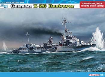 DML German Z-26 Destroyer Smart Kit Plastic Model Military Ship 1/350 Scale #1064
