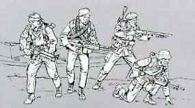 USN SEAL Team Set #2 (4) Plastic Model Military Figure 1/35 Scale #3316
