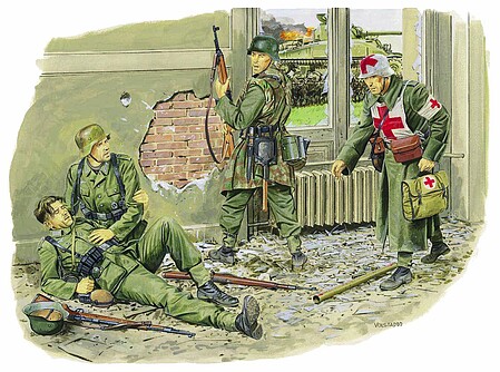 DML Fallen Comrade Aachen 1944 Plastic Model Military Figure Kit 1/35 Scale #6119