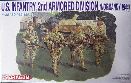 DML US Infantry 2nd Armored Div Normandy 1944 Plastic Model Military Figure 1/35 Scale #6120