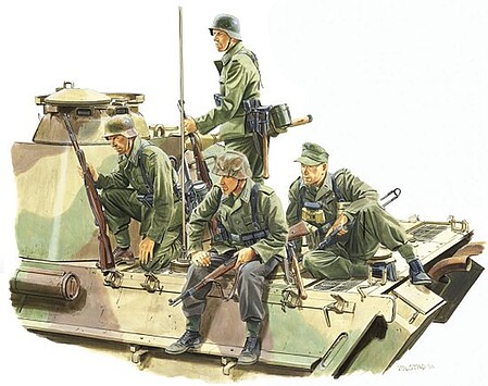 DML Panzer Riders Lorraine 1944 (4) Plastic Model Military Figure 1/35 Scale #6156