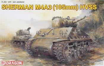DML Sherman M4A3 with 105mm Howitzer Gun & HVSS Plastic Model Military Kit 1/35 Scale #6354