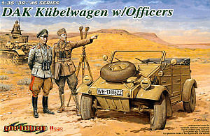 DML DAK Kubelwagen with Officer Figures Plastic Model Military Vehicle Kit 1/35 Scale #6364