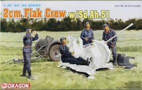 2cm Flak Crew with Sd.Ah.51 2-Wheel Plastic Model Military Figure Kit 1/35 Scale #6368