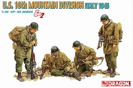 DML US Army 10th Mountain Division Italy 45 Plastic Model Military Figure Kit 1/35 Scale #6377