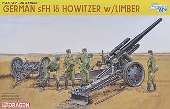 DML sFH18 Howitzer Gun w/Limber Plastic Model Artillery Kit 1/35 Scale #6392