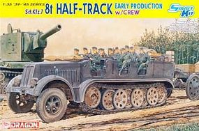 SD.KFZ.7 8T Halftrack w/Riders Smart Kit Plastic Model Halftrack Kit 1/35 Scale #6545