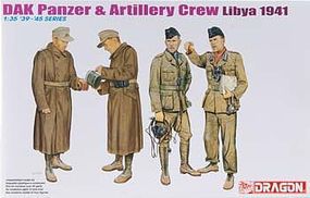 DML DAK Panzer/Artillery Crew Libya 1941 Plastic Model Military Figure 1/35 Scale #6693