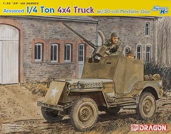 DML 1/4 Ton Armored 4x4 Truck w/.50-cal Machine Plastic Model Armored Truck Kit 1/35 #6714
