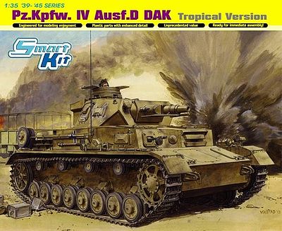 DML Pz.Kpfw.IV Ausf.D DAK Tropical Version Plastic Model Tank Kit 1/35 Scale #6779