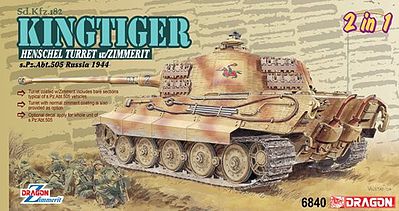 DML King Tiger Henschel Turret with Zimmerit Model Military Vehicle Kit 1/35 Scale #6840