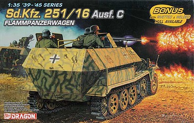 DML Sd.Kfz.251/16 Ausf.C Flammpanzerwagen Plastic Model Military Vehicle Kit 1/35 Scale #6864
