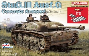 Concrete Armored StuG.III Ausf.G w/Zimmerit Plastic Model Military Vehicle Kit 1/35 #6891