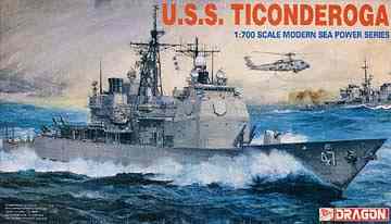 DML Aegis Cruiser USS Ticonderoga Plastic Model Military Ship 1/700 Scale #7018