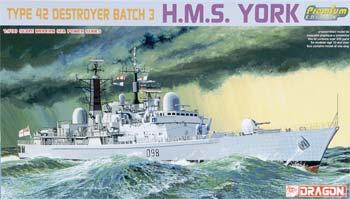 DML HMS York Type 42 Destroyer Batch 3 Plastic Model Destroyer Kit 1/700 Scale #7055