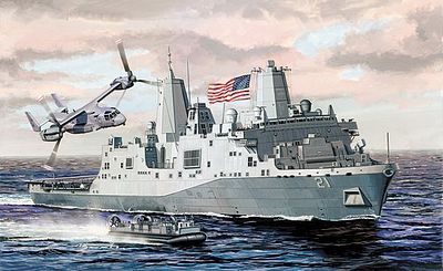DML USS New York LPD21 San Antonio Class Warship Plastic Model Military Ship Kit 1/700 #7110