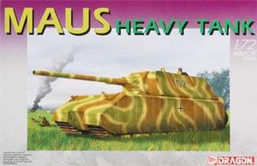 Maus Heavy Tank German w/2 Figures Plastic Model Military Tank Kit 1/72 Scale #7255