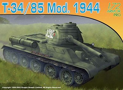 DML T-34/85 Mod. 1944 w/New Tooling Plastic Model Tank Kit 1/72 Scale #7269