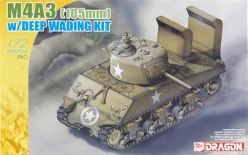DML M4A3 (105mm) Tank w/Deep Wading Kit Plastic Model Tank Kit 1/72 Scale #7330