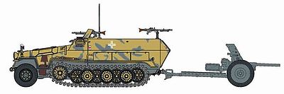 DML SdKfz 251/1 Ausf C Halftrack & 3.7cm PaK 35/36 Plastic Model Halftrack Kit 1/72 #7352