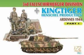 DML 3rd Fallschirmjager Div (8) & King Tiger Tank Plastic Model Military Figure Kit 1/72 #7361