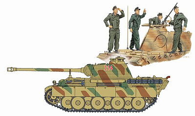 DML Panther G with Tank Crew Plastic Model Military Figure Kit 1/72 Scale #7363