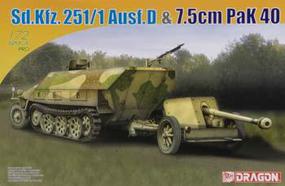 DML Sd.Kfz.251/1 Ausf.D plus 7.5cm PaK 40 Plastic Model Military Vehicle Kit 1/72 Scale #7369