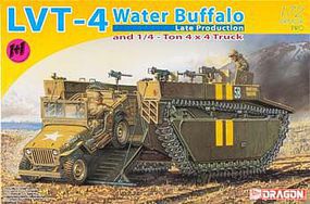 LVT4 Water Buffalo Late & 1/4-Ton Jeep Plastic Model Military Vehicle Kit 1/72 Scale #7389