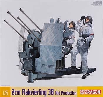 DML 2cm Flakvierling 38 Mid Prodcution Plastic Model Military Vehicle Kit 1/6 Scale #75018