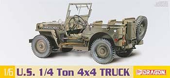 DML 1/4 Ton 4x4 Truck Plastic Model Military Vehicle Kit 1/6 Scale #75020