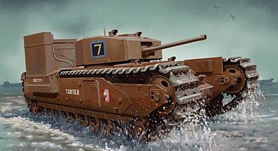 DML Churchill Mk III Tank w/Deep Wading Kit Plastic Model Military Tank Kit 1/72 Scale #7520
