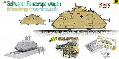 DML Schwerer PzSpahWg Armored Railway Car w/Crew Plastic Model Tank Kit 1/35 Scale #9126