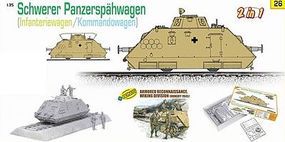 Schwerer PzSpahWg Armored Railway Car w/Crew Plastic Model Tank Kit 1/35 Scale #9126