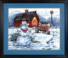 Dimensions Country Snowman Paint By Number Kit #73-91434 Dimensions Country Snowman Paint By Number Kit #73-91434