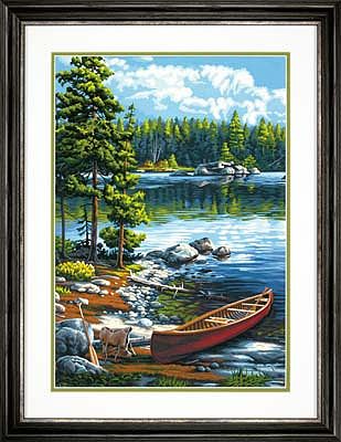 Dimensions Canoe By The Lake Paint By Number Kit #73-91446