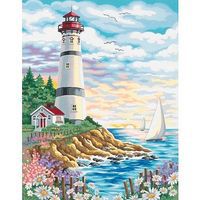 Dimensions Lighthouse/Sunrise Paint By Number Kit #91164 Dimensions Lighthouse/Sunrise Paint By Number Kit #91164