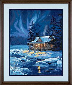 Dimensions Moonlit Cabin Paint By Number Kit #91223
