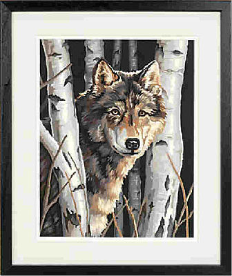 Dimensions Wolf in Trees Paint By Number Kit #91254