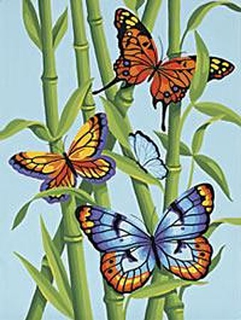 Dimensions Butterflies/Bamboo Paint By Number Kit #91258