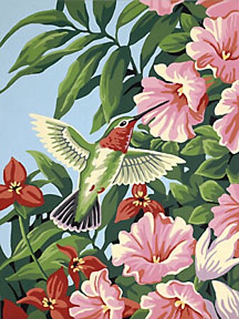 Dimensions Hummingbird & Fuchsia Flowers Paint By Number Kit #91310