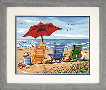 Dimensions Beach Chair Trio Paint By Number Kit #91316