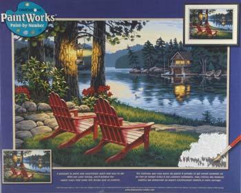 Dimensions Adirondack Evening Paint By Number Kit #91357