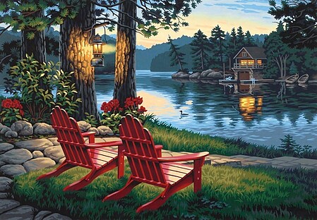 Paint by Number Kit 20x14 Adirondack Evening